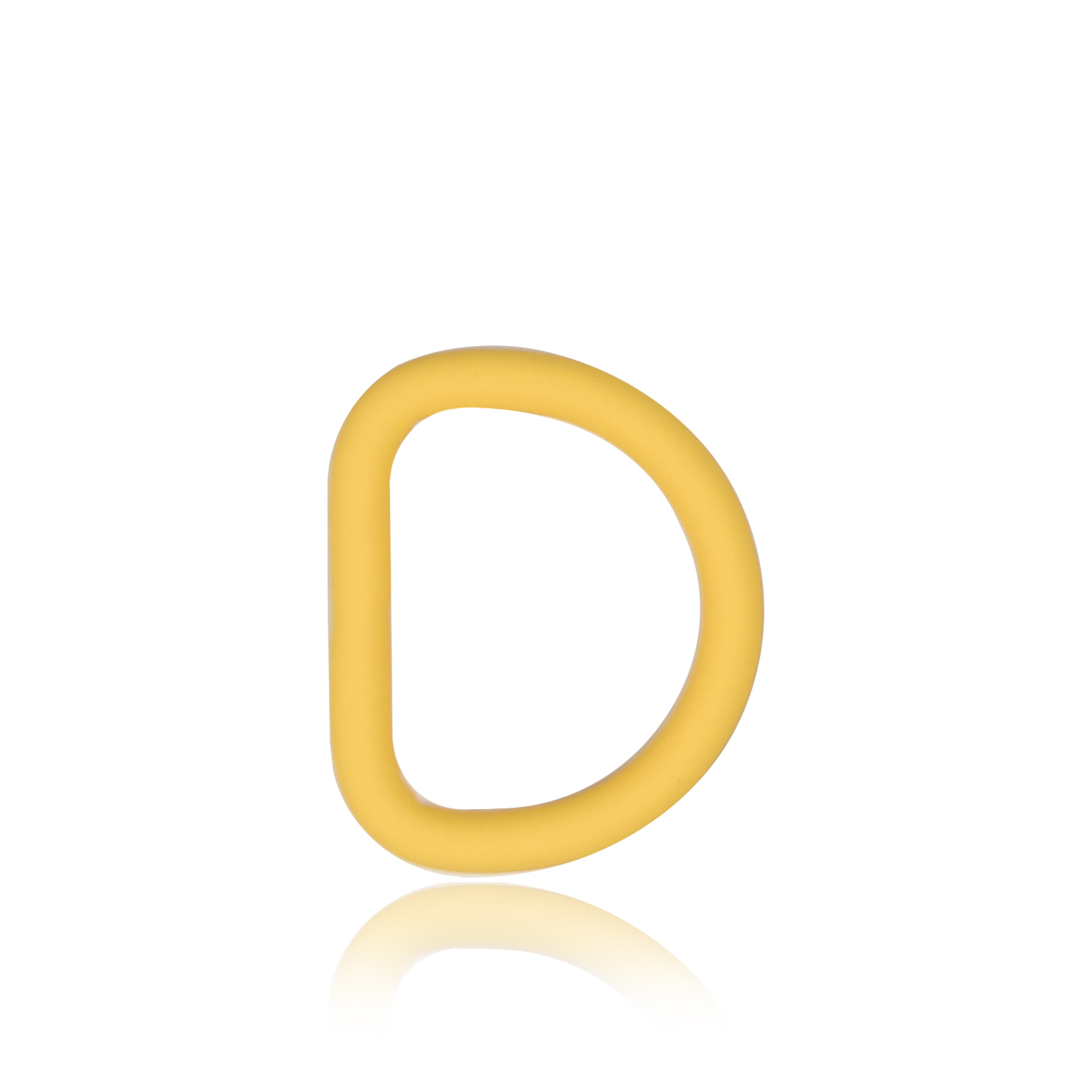 D-Ring mit Silikonbeschichtung, 20mm Senfgelb