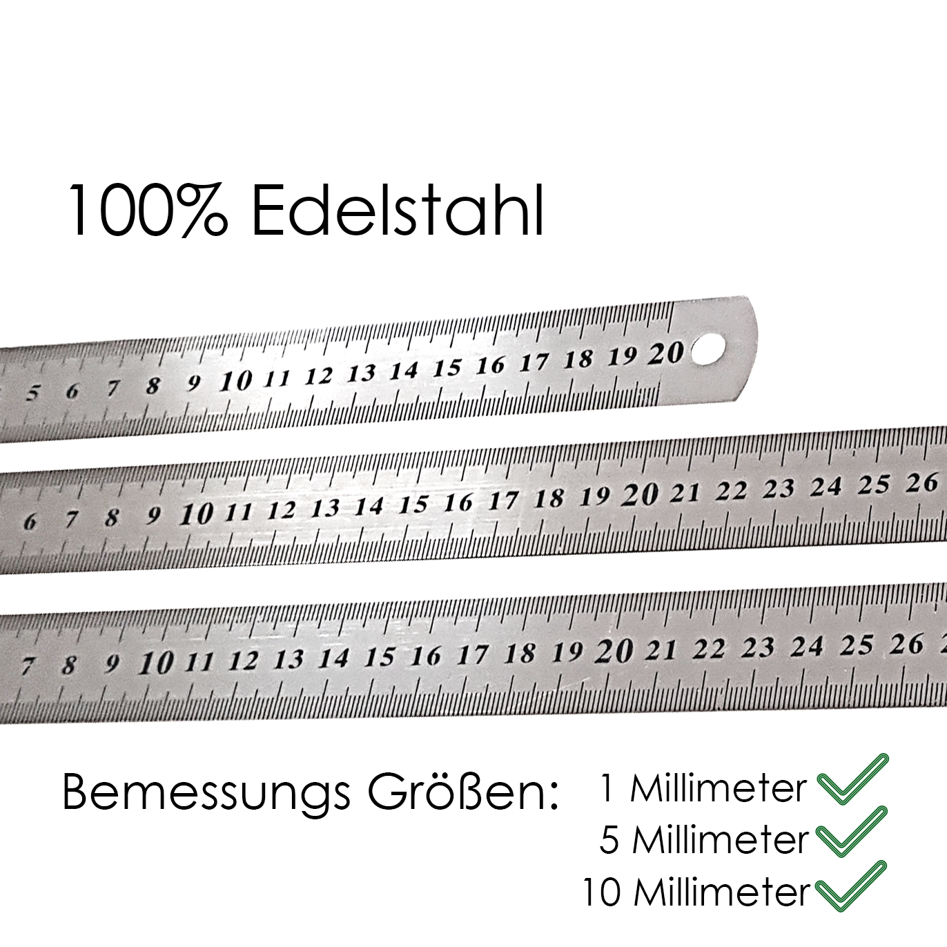 Edelstahl Lineal 20 cm