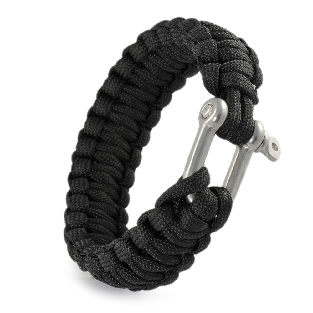 Paracord Armband handgeflochten Metallschäkel "basic shackle cobra"