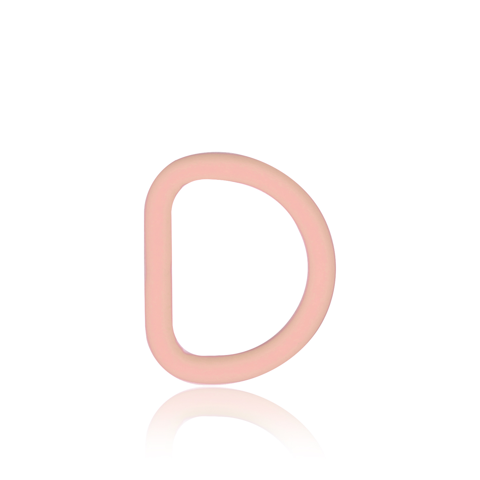 D-Ring mit Silikonbeschichtung, 20mm Pastell-Rosa