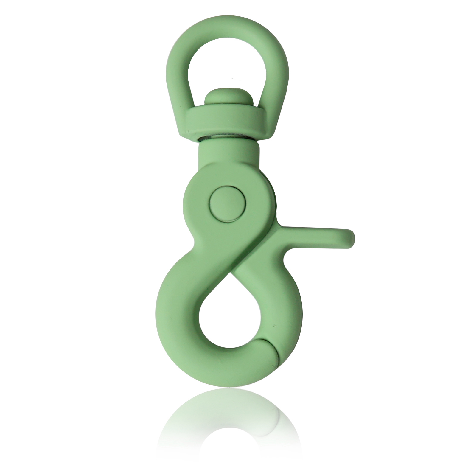 Scherenkarabiner "Triggerhead" mit Silikonbeschichtung, Pastell Grün