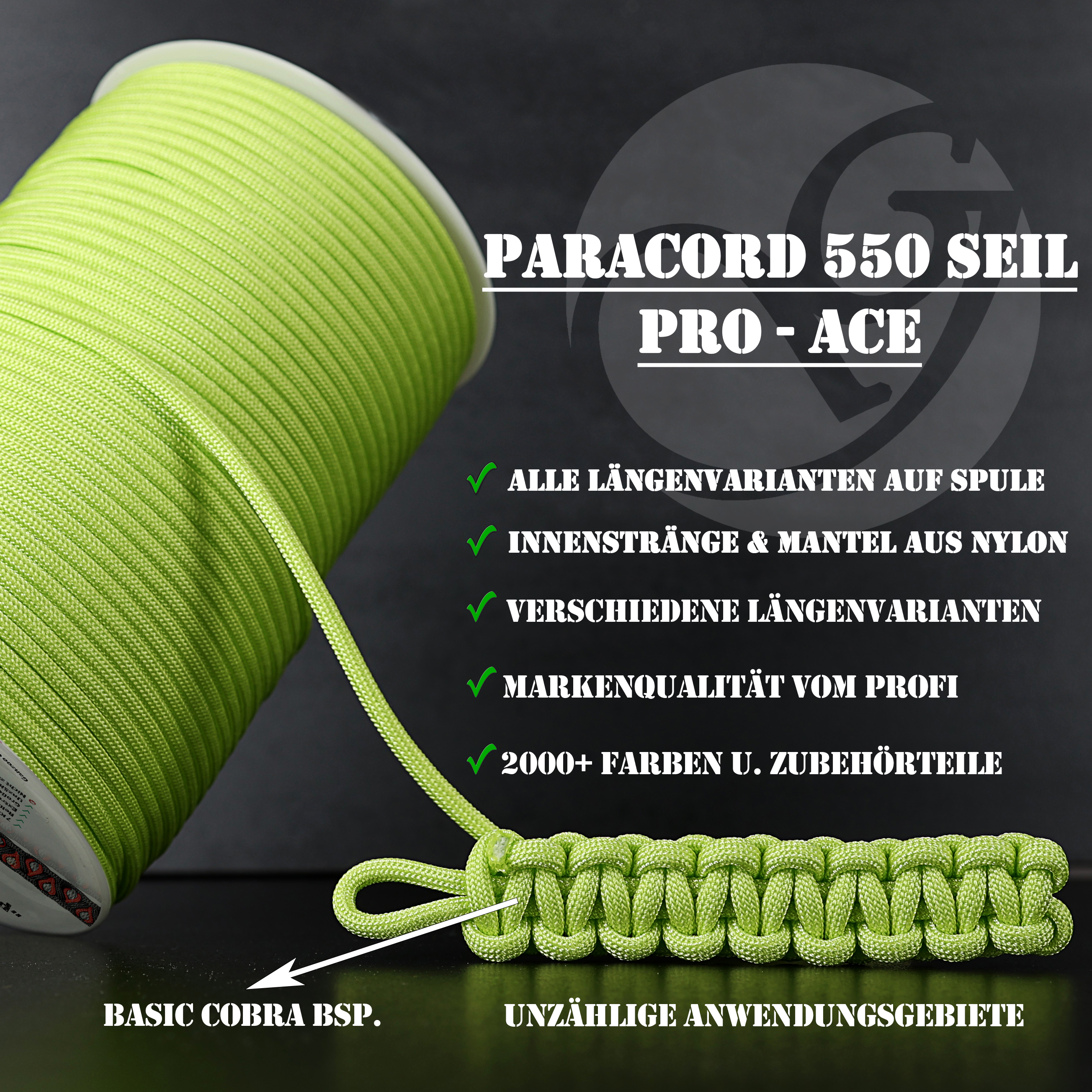 Paracord 550 Seil / Typ III / Flamingo