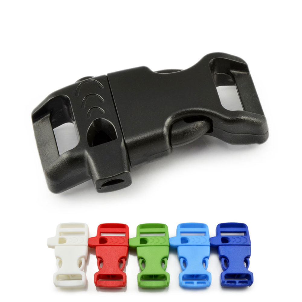 Klickverschluss Kunststoff mit Notfallpfeife "whistle"