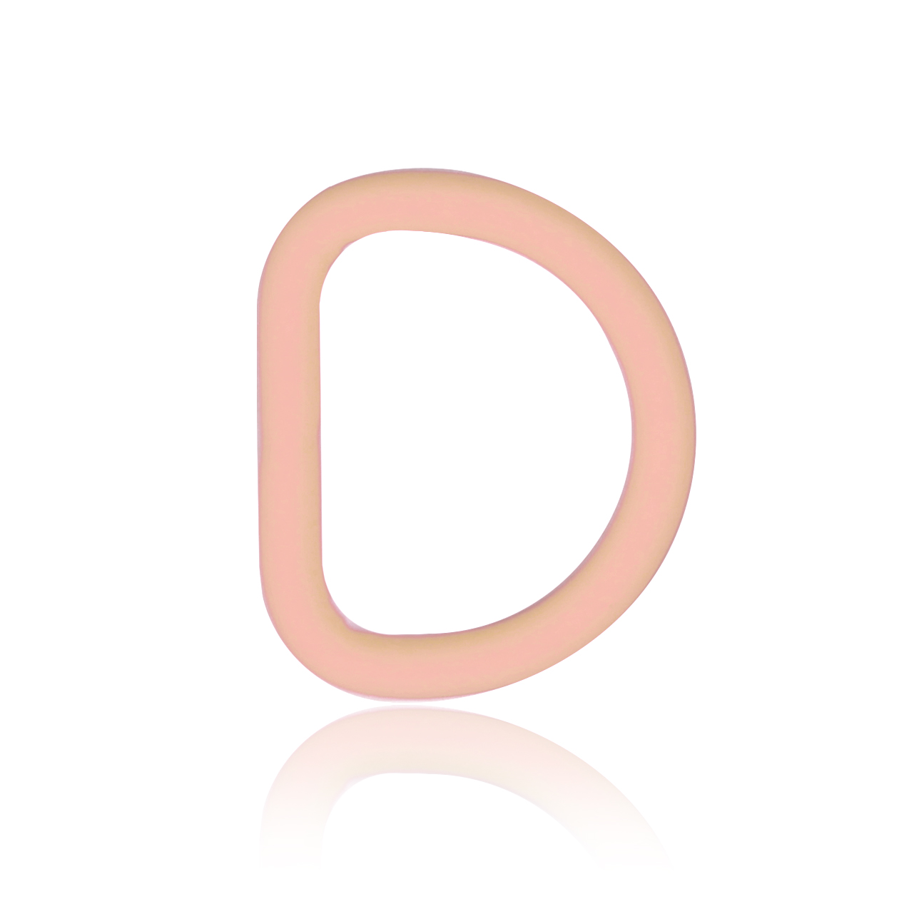 D-Ring mit Silikonbeschichtung, 25mm Pastell-Rosa