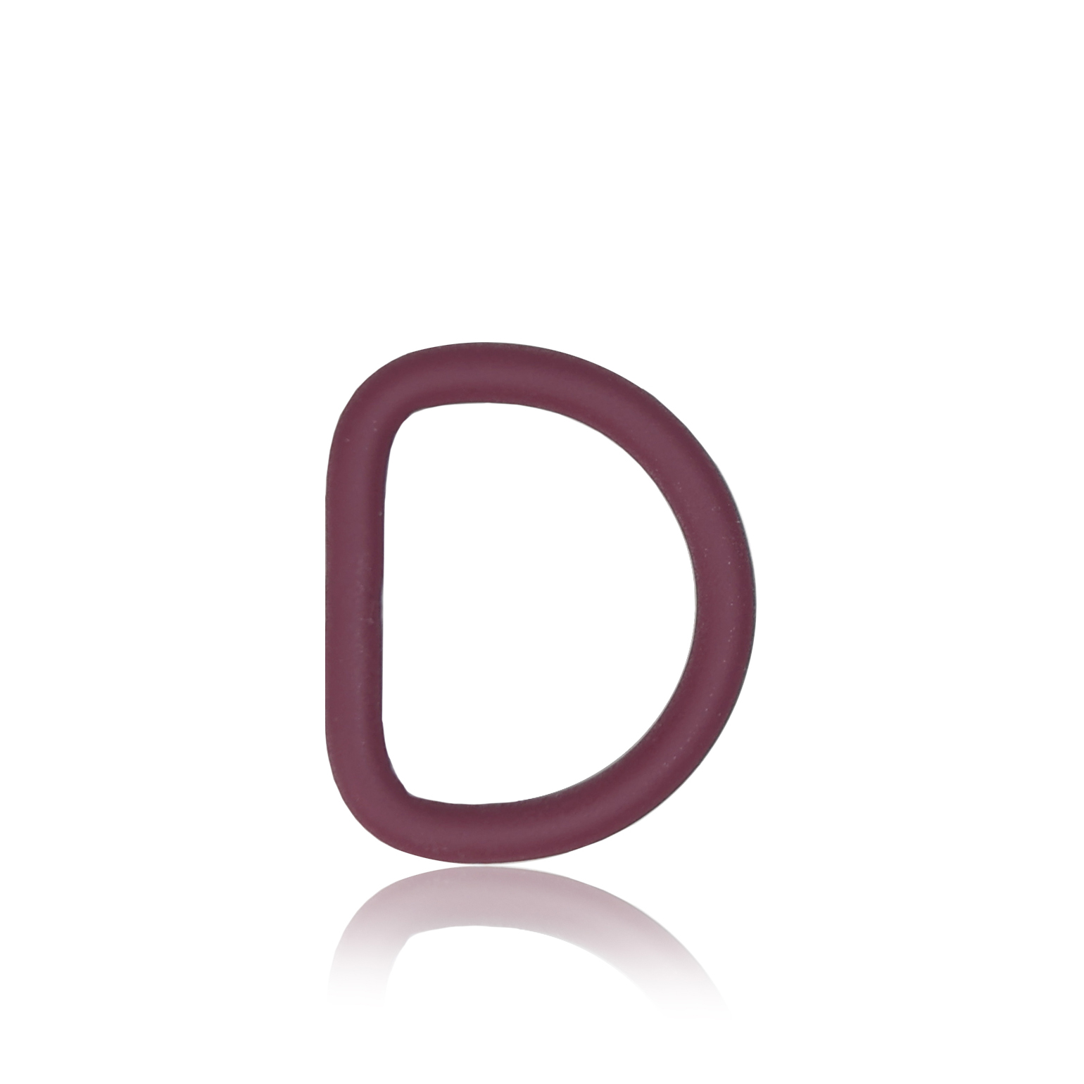 D-Ring mit Silikonbeschichtung, 20mm Weinrot